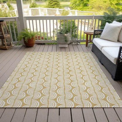 Kairova Gold Washable Indoor-Outdoor Rug-Outdoor Rugs-LOOMLAN Rugs-LOOMLAN