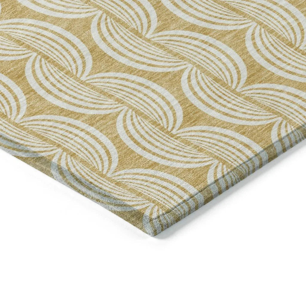 Kairova Gold Washable Indoor-Outdoor Rug-Outdoor Rugs-LOOMLAN Rugs-LOOMLAN