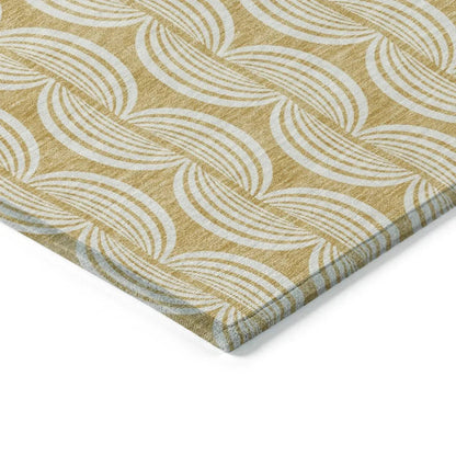 Kairova Gold Washable Indoor-Outdoor Rug-Outdoor Rugs-LOOMLAN Rugs-LOOMLAN
