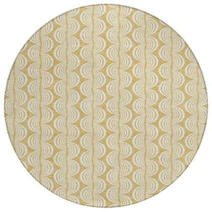 Kairova Gold Washable Indoor-Outdoor Rug-Outdoor Rugs-LOOMLAN Rugs-8' x 8'-LOOMLAN
