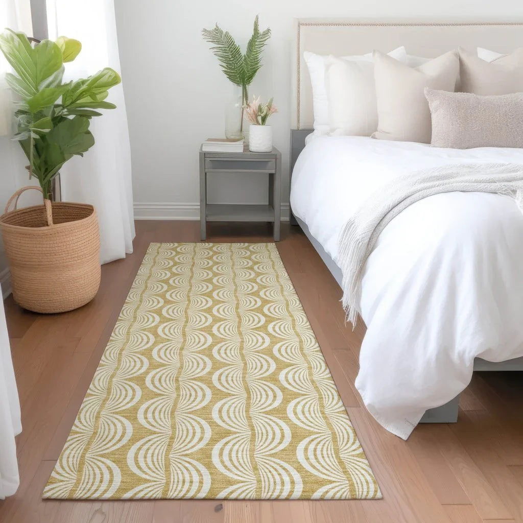 Kairova Gold Washable Indoor-Outdoor Rug-Outdoor Rugs-LOOMLAN Rugs-LOOMLAN