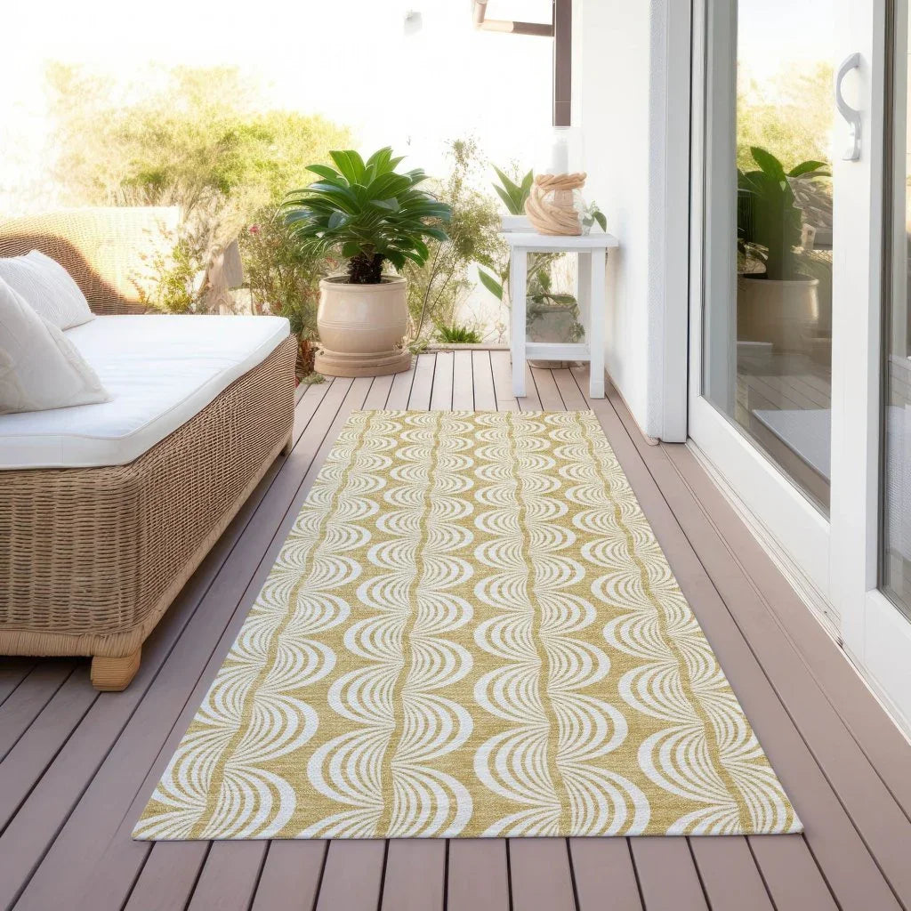 Kairova Gold Washable Indoor-Outdoor Rug-Outdoor Rugs-LOOMLAN Rugs-LOOMLAN