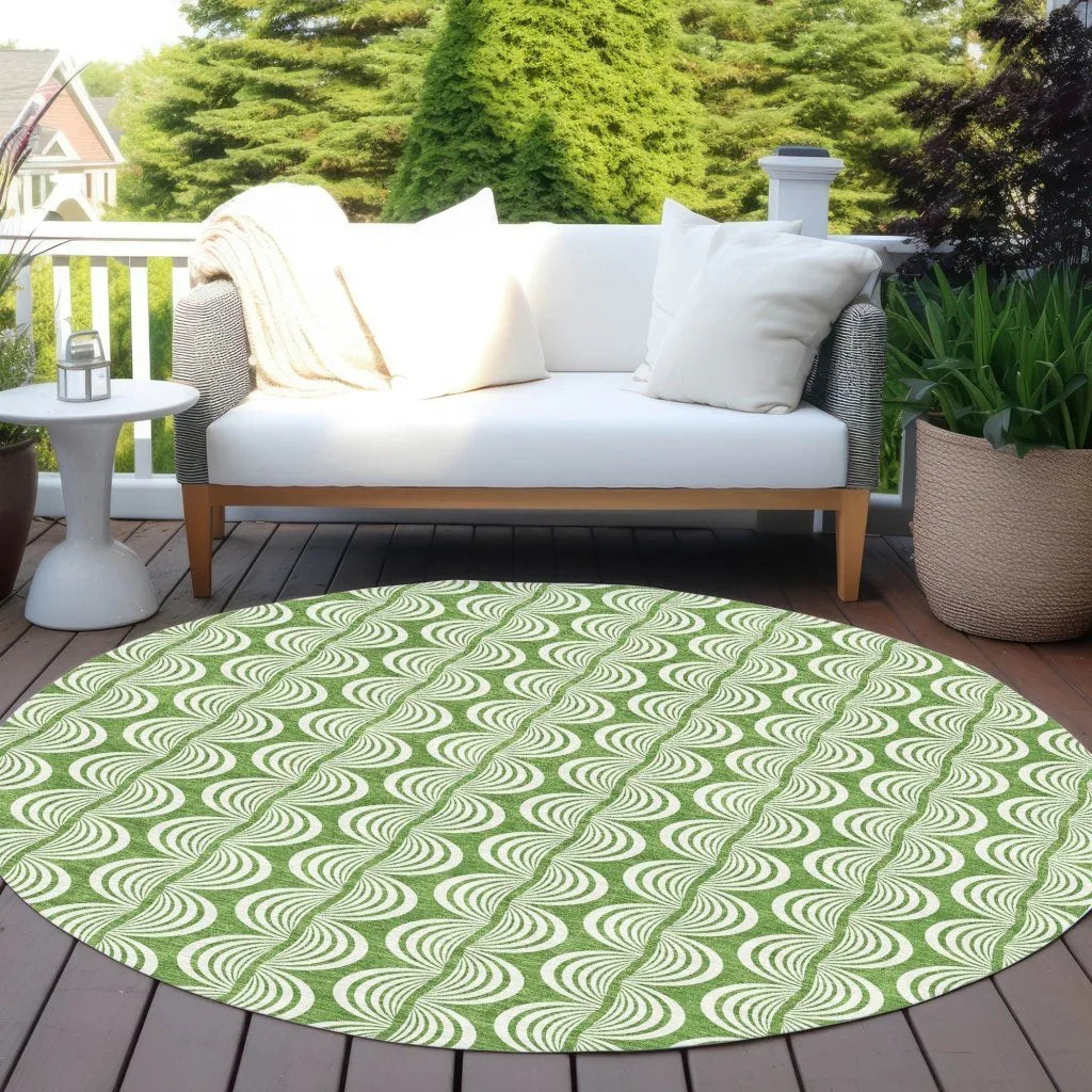 Kairova Green Washable Indoor-Outdoor Rug-Outdoor Rugs-LOOMLAN Rugs-LOOMLAN