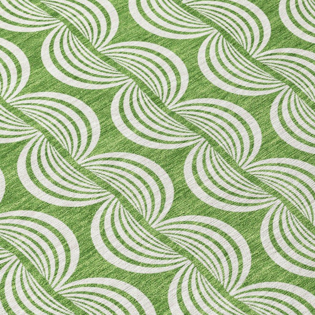 Kairova Green Washable Indoor-Outdoor Rug-Outdoor Rugs-LOOMLAN Rugs-LOOMLAN
