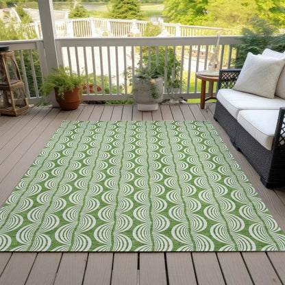 Kairova Green Washable Indoor-Outdoor Rug-Outdoor Rugs-LOOMLAN Rugs-LOOMLAN