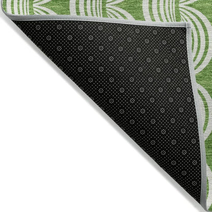 Kairova Green Washable Indoor-Outdoor Rug-Outdoor Rugs-LOOMLAN Rugs-LOOMLAN