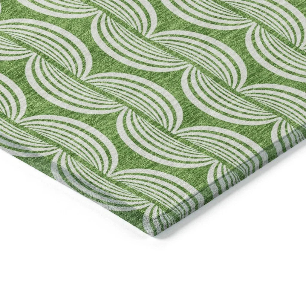 Kairova Green Washable Indoor-Outdoor Rug-Outdoor Rugs-LOOMLAN Rugs-LOOMLAN