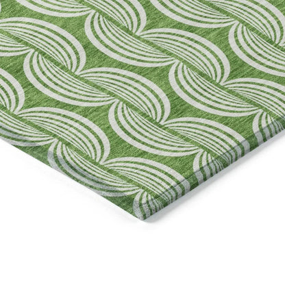 Kairova Green Washable Indoor-Outdoor Rug-Outdoor Rugs-LOOMLAN Rugs-LOOMLAN