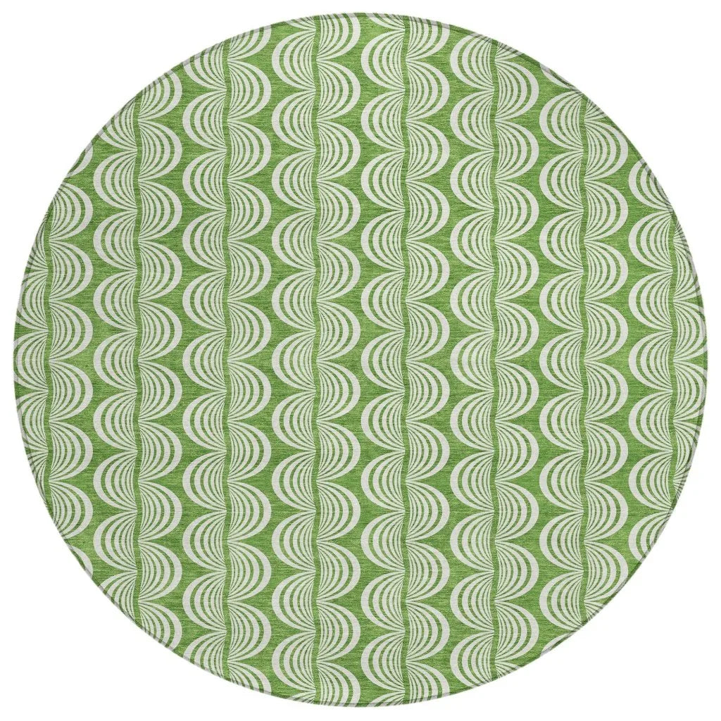Kairova Green Washable Indoor-Outdoor Rug-Outdoor Rugs-LOOMLAN Rugs-8' x 8'-LOOMLAN