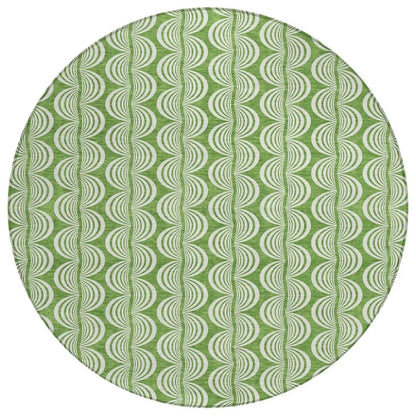 Kairova Green Washable Indoor-Outdoor Rug-Outdoor Rugs-LOOMLAN Rugs-8' x 8'-LOOMLAN