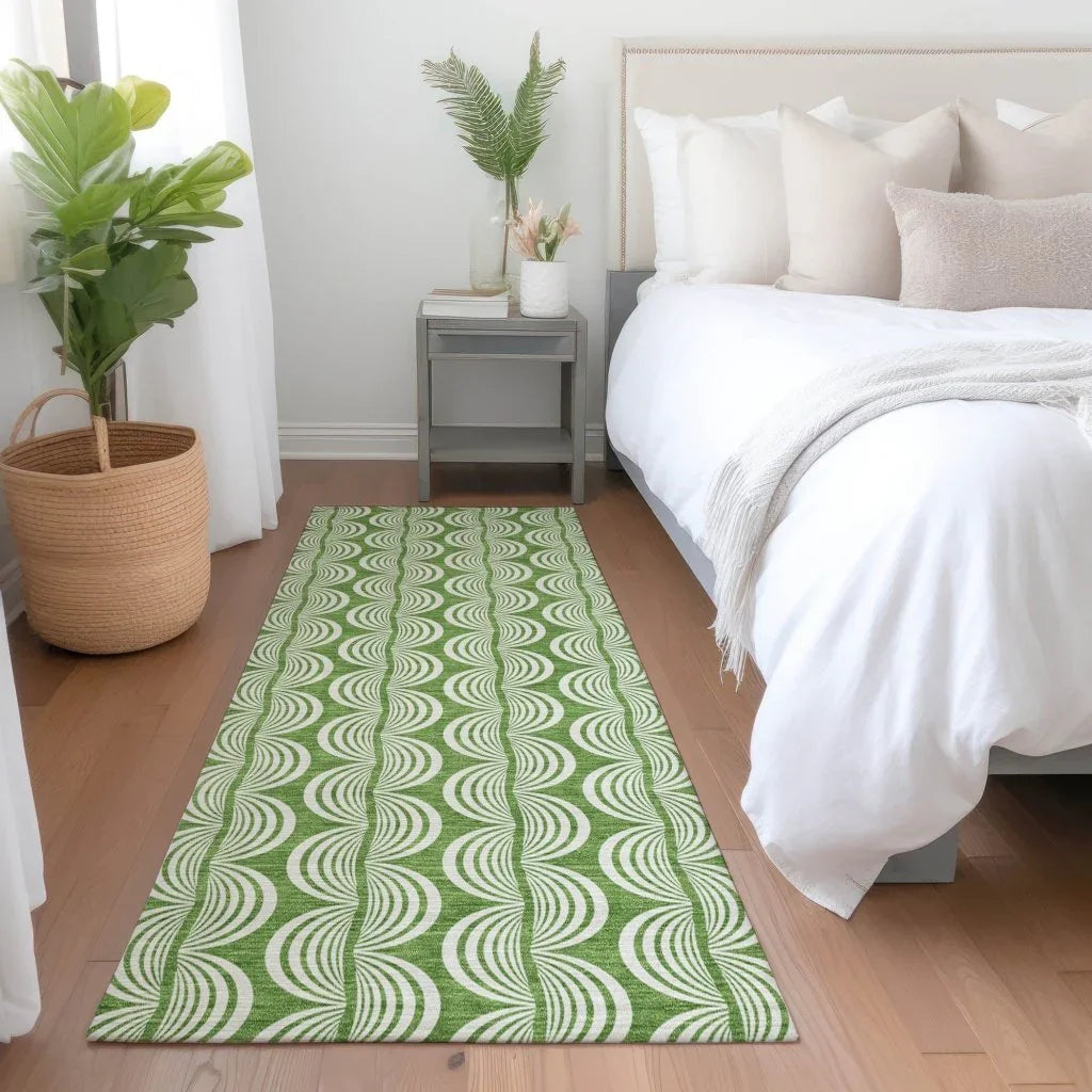 Kairova Green Washable Indoor-Outdoor Rug-Outdoor Rugs-LOOMLAN Rugs-LOOMLAN