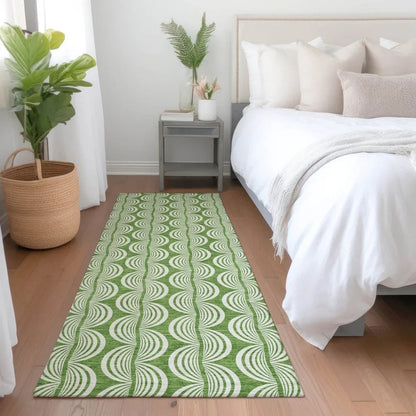 Kairova Green Washable Indoor-Outdoor Rug-Outdoor Rugs-LOOMLAN Rugs-LOOMLAN