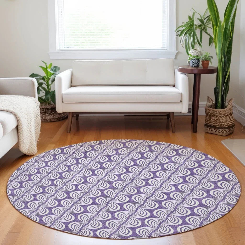 Kairova Purple Washable Indoor-Outdoor Rug-Outdoor Rugs-LOOMLAN Rugs-LOOMLAN