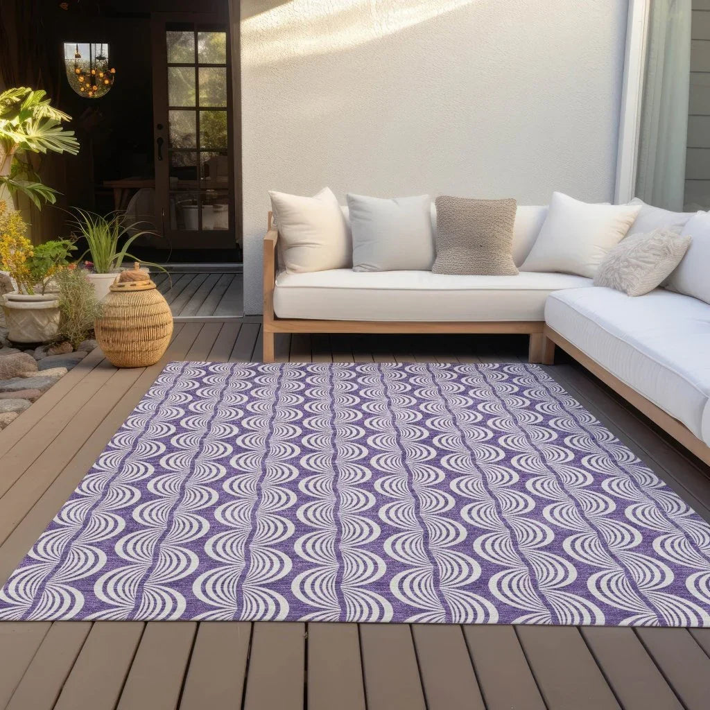 Kairova Purple Washable Indoor-Outdoor Rug-Outdoor Rugs-LOOMLAN Rugs-LOOMLAN