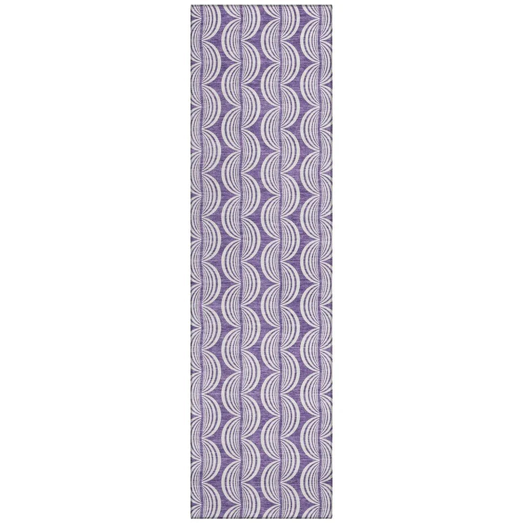 Kairova Purple Washable Indoor-Outdoor Rug-Outdoor Rugs-LOOMLAN Rugs-2'3" x 7'6"-LOOMLAN