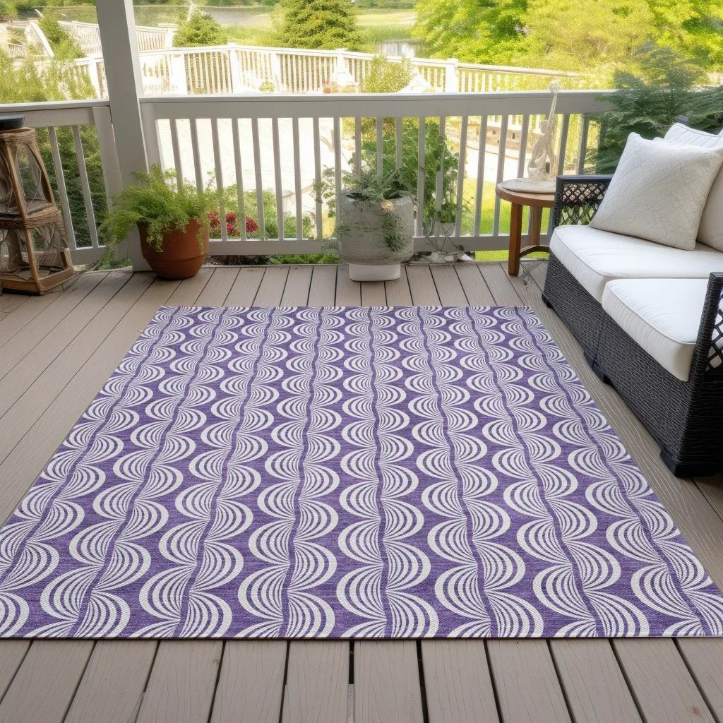 Kairova Purple Washable Indoor-Outdoor Rug-Outdoor Rugs-LOOMLAN Rugs-LOOMLAN