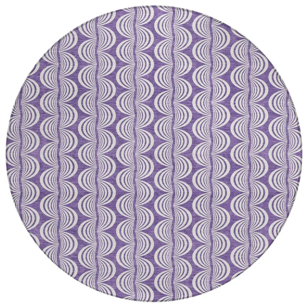 Kairova Purple Washable Indoor-Outdoor Rug-Outdoor Rugs-LOOMLAN Rugs-8' x 8'-LOOMLAN