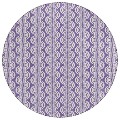 Kairova Purple Washable Indoor-Outdoor Rug-Outdoor Rugs-LOOMLAN Rugs-8' x 8'-LOOMLAN
