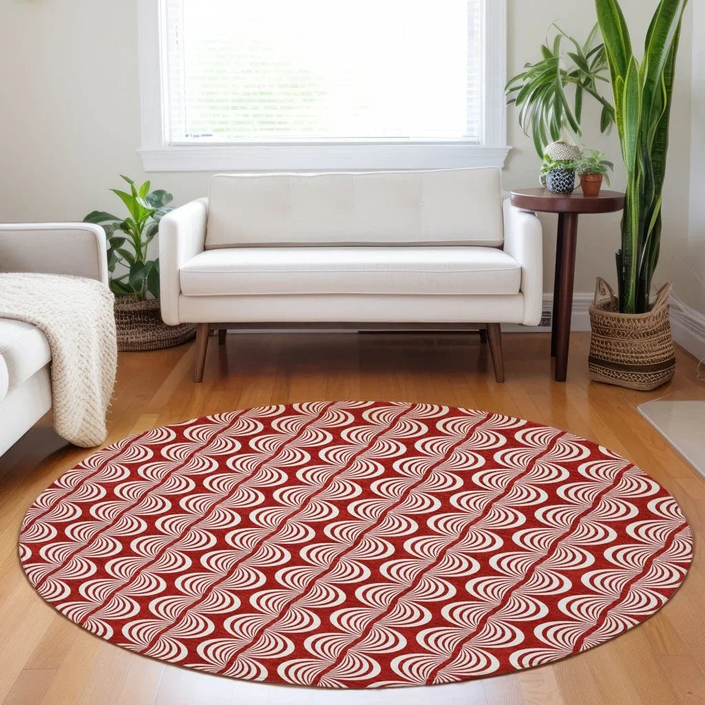 Kairova Red Washable Indoor-Outdoor Rug-Outdoor Rugs-LOOMLAN Rugs-LOOMLAN