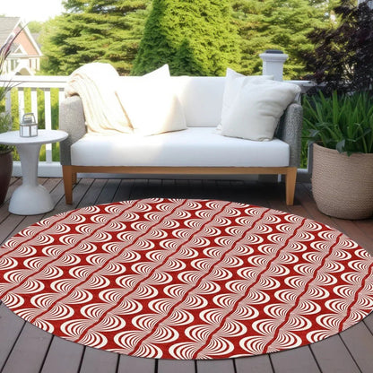 Kairova Red Washable Indoor-Outdoor Rug-Outdoor Rugs-LOOMLAN Rugs-LOOMLAN