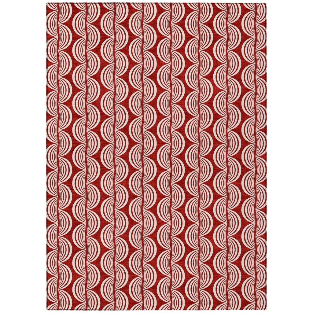 Kairova Red Washable Indoor-Outdoor Rug-Outdoor Rugs-LOOMLAN Rugs-2'6" x 3'10"-LOOMLAN