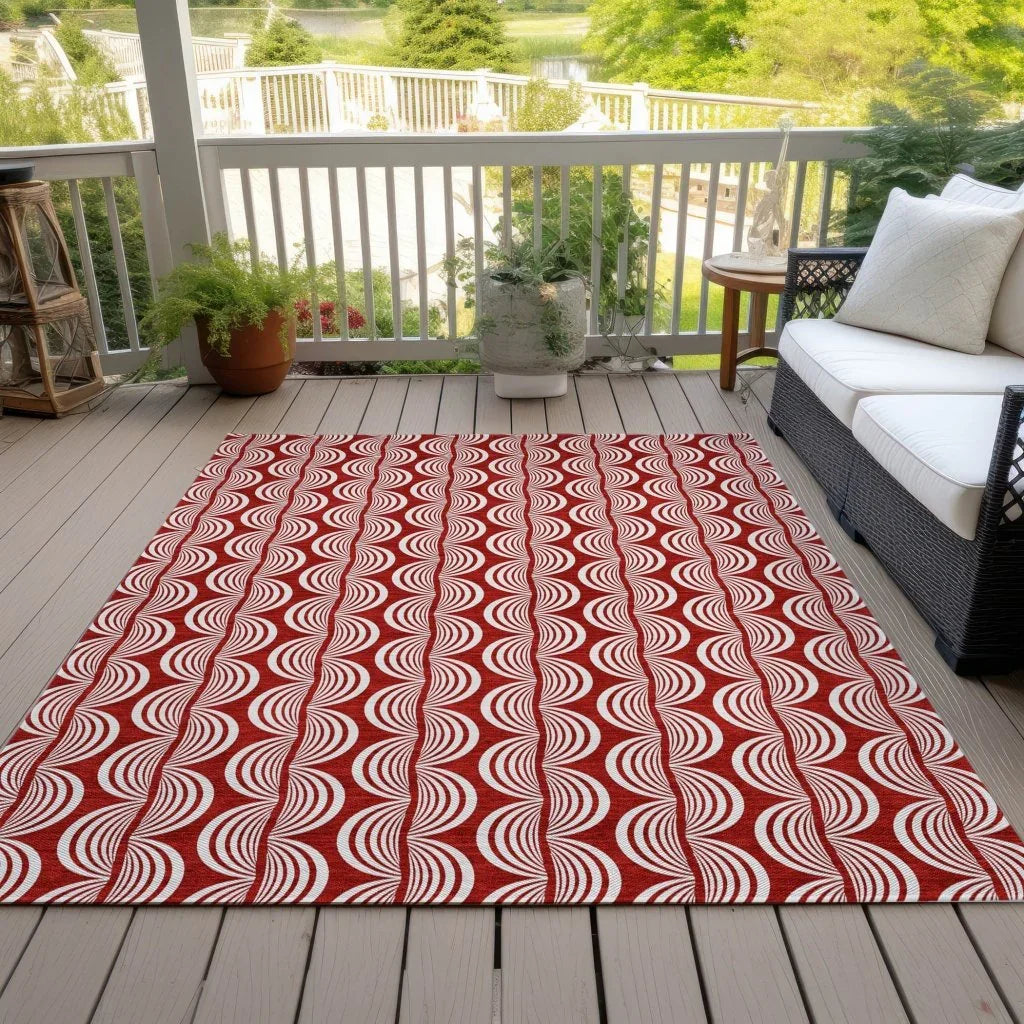 Kairova Red Washable Indoor-Outdoor Rug-Outdoor Rugs-LOOMLAN Rugs-LOOMLAN