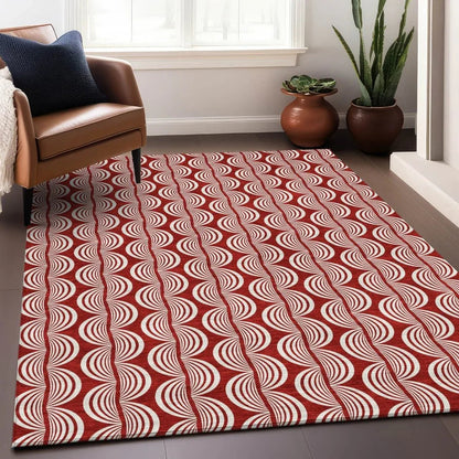 Kairova Red Washable Indoor-Outdoor Rug-Outdoor Rugs-LOOMLAN Rugs-LOOMLAN