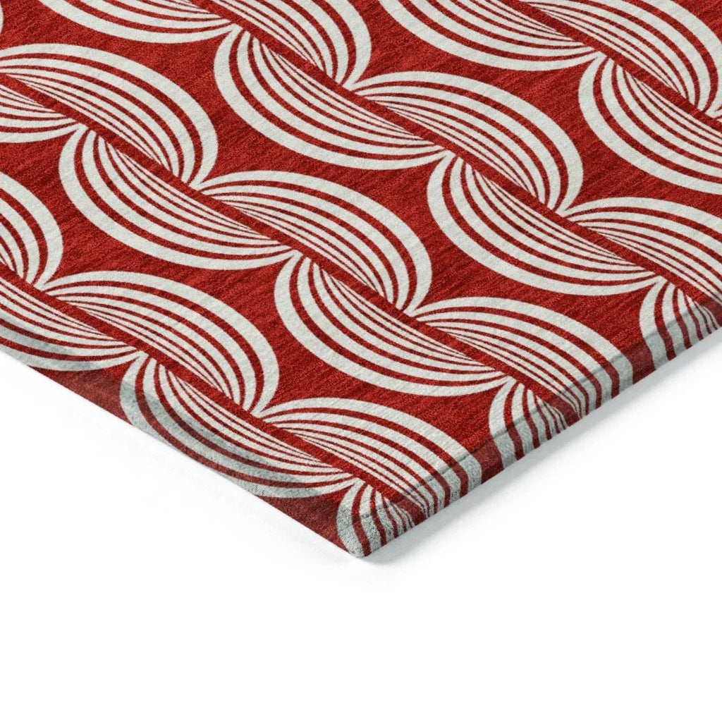 Kairova Red Washable Indoor-Outdoor Rug-Outdoor Rugs-LOOMLAN Rugs-LOOMLAN