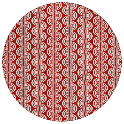 Kairova Red Washable Indoor-Outdoor Rug-Outdoor Rugs-LOOMLAN Rugs-8' x 8'-LOOMLAN