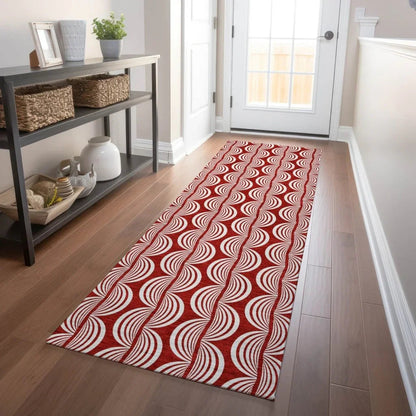 Kairova Red Washable Indoor-Outdoor Rug-Outdoor Rugs-LOOMLAN Rugs-LOOMLAN