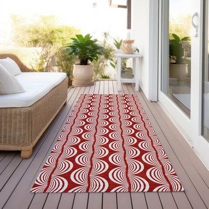Kairova Red Washable Indoor-Outdoor Rug-Outdoor Rugs-LOOMLAN Rugs-LOOMLAN