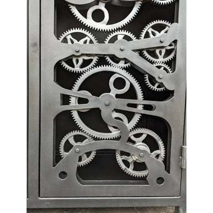 Industrial Gears Black Metal Accent Cabinet - LOOMLAN - LOOMLAN - Accent Cabinets