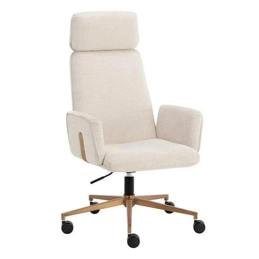 Kalev Office Chair Chacha Cream with-Office Chairs-SUNPAN-LOOMLAN
