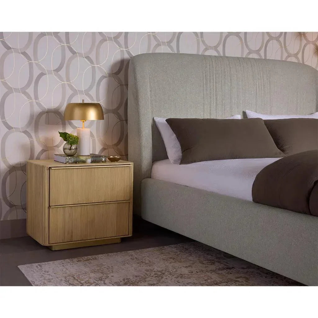 Kalla 2 Drawers Wooden Nightstand - LOOMLAN - SUNPAN - Nightstands