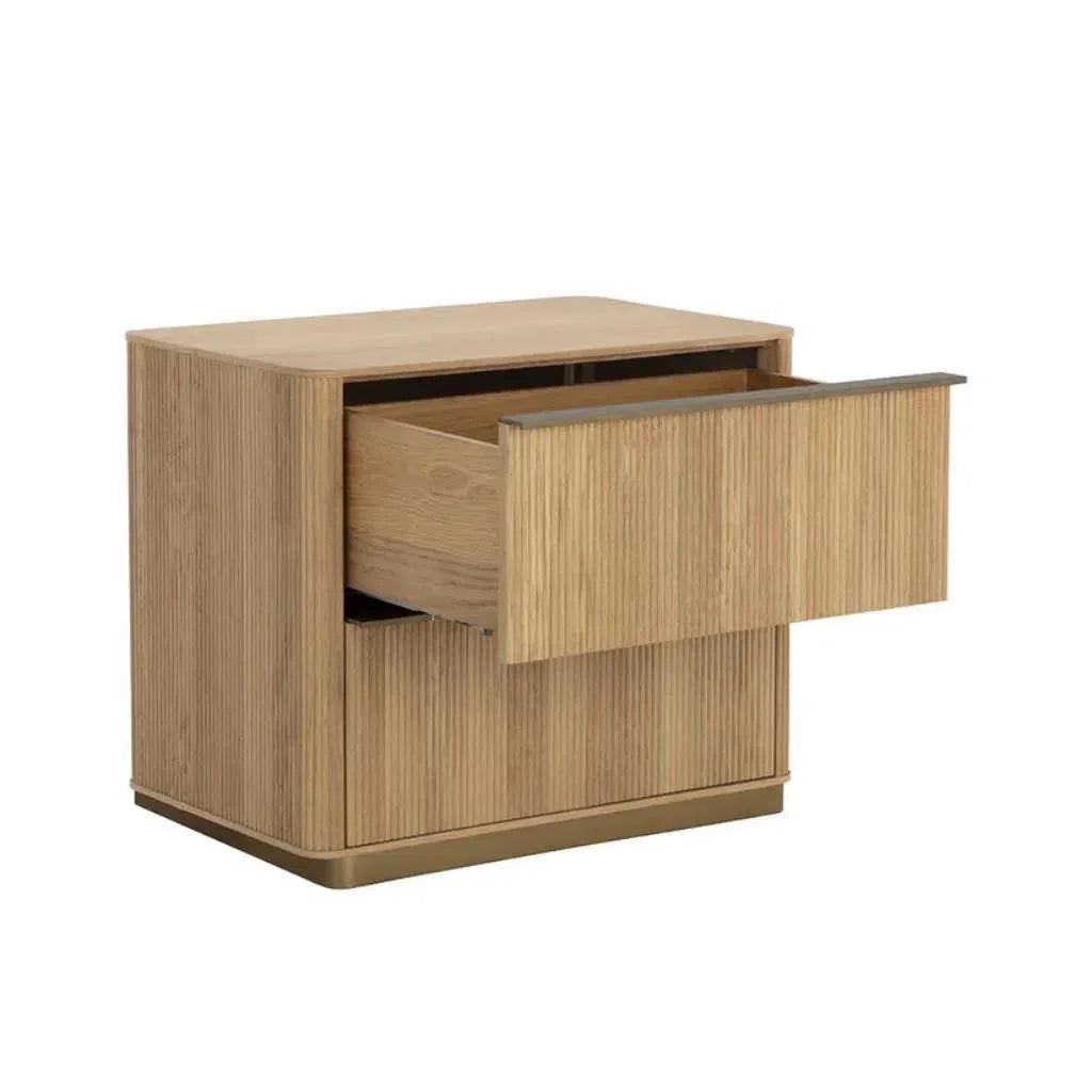 Kalla 2 Drawers Wooden Nightstand - LOOMLAN - SUNPAN - Nightstands