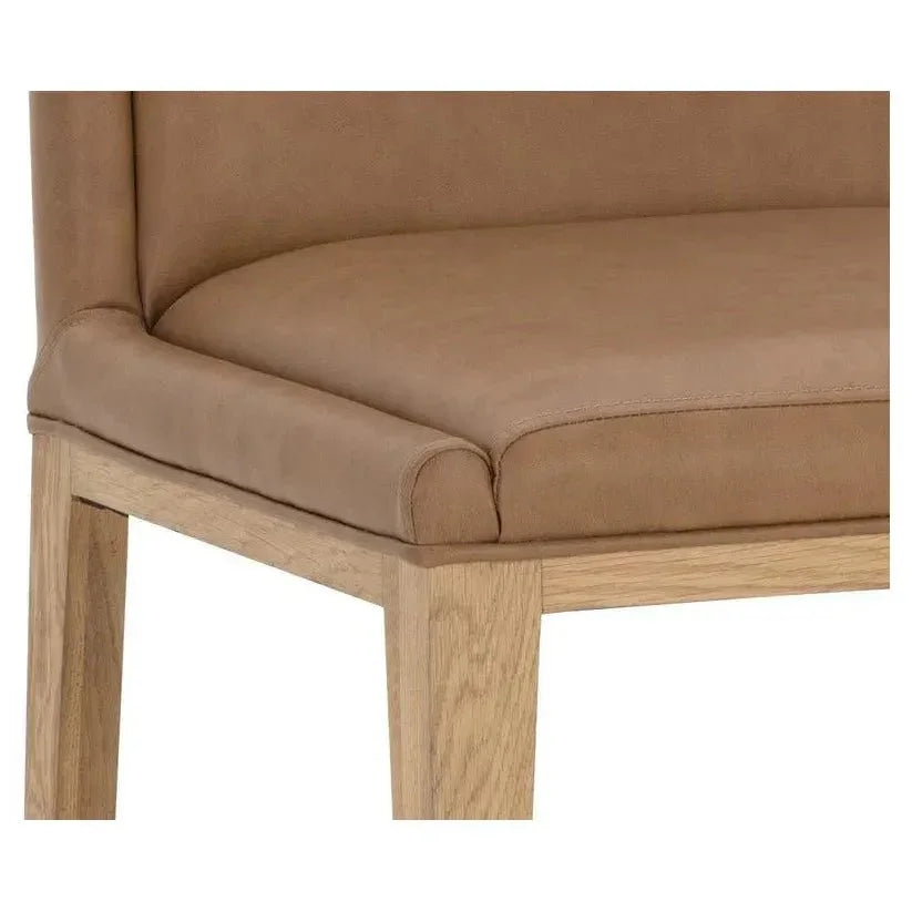 Kalla Dining Chair - Milliken Cognac Gold Foot Caps 2PC - LOOMLAN - SUNPAN - Dining Chairs