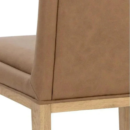 Kalla Dining Chair - Milliken Cognac Gold Foot Caps 2PC - LOOMLAN - SUNPAN - Dining Chairs