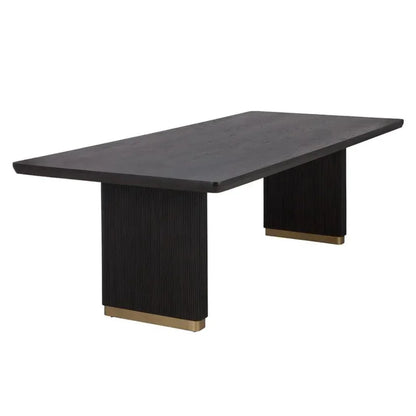 Kalla Rectangle Wooden Dining Table-Dining Tables-SUNPAN-Charcoal-LOOMLAN