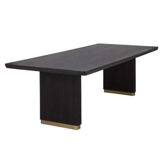 Kalla Rectangle Wooden Dining Table-Dining Tables-SUNPAN-Charcoal-LOOMLAN