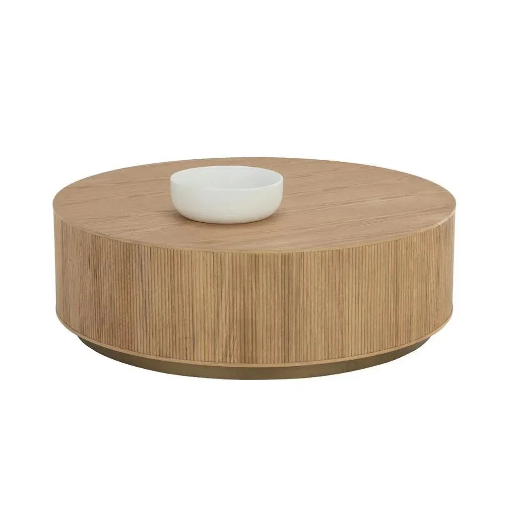 Kalla Wooden Round Coffee Table - LOOMLAN - SUNPAN - Coffee Tables