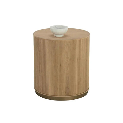 Kalla Wooden Round Side Table - LOOMLAN - SUNPAN - Side Tables