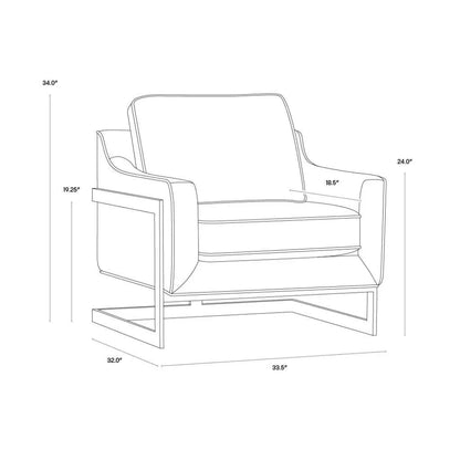 Kalmin Fabric Lounge Chair - LOOMLAN - SUNPAN - Club Chairs