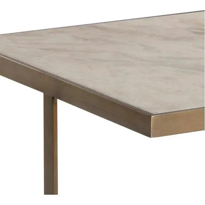 Kamali Coffee Table Marble Antique Gold Base - LOOMLAN - SUNPAN - Coffee Tables