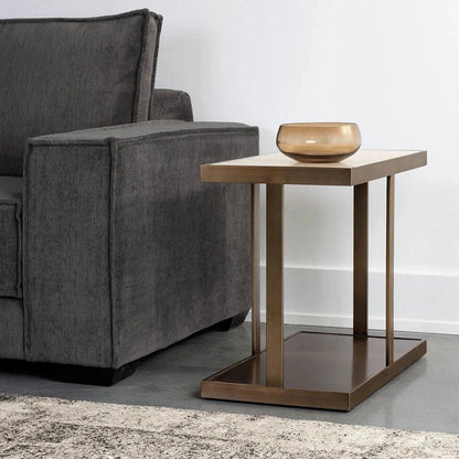 Kamali Side Table Marble Gold Stainless Steel - LOOMLAN - SUNPAN - Side Tables