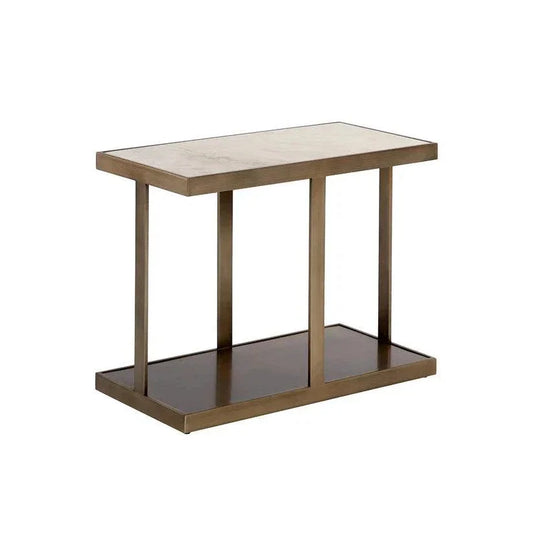 Kamali Side Table Marble Gold Stainless Steel - LOOMLAN - SUNPAN - Side Tables