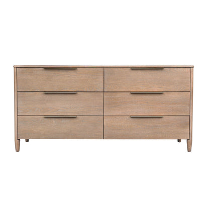 Kamelia Six Drawers Wood Dresser-Dressers-LH Imports-LOOMLAN