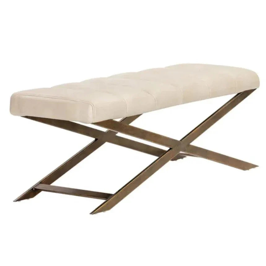 Kammi Leather Bedroom Bench - LOOMLAN - SUNPAN - Bedroom Benches