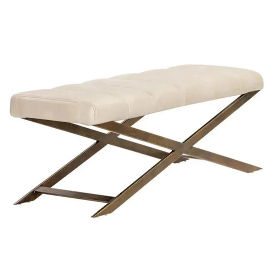 Kammi Leather Bedroom Bench - LOOMLAN - SUNPAN - Bedroom Benches