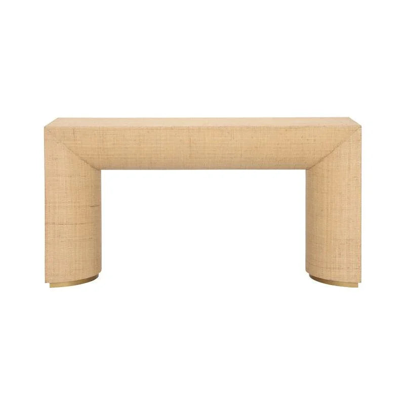 Kamo Natural Raffia Finish Console Table - LOOMLAN - Wildwood - Console Tables