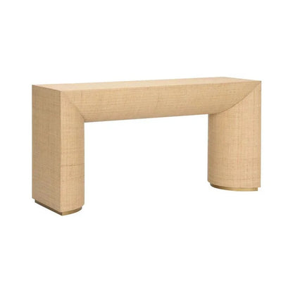 Kamo Natural Raffia Finish Console Table - LOOMLAN - Wildwood - Console Tables
